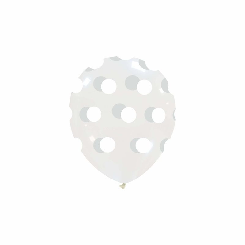 5 inch Clear Big Polka Dots Printed Latex