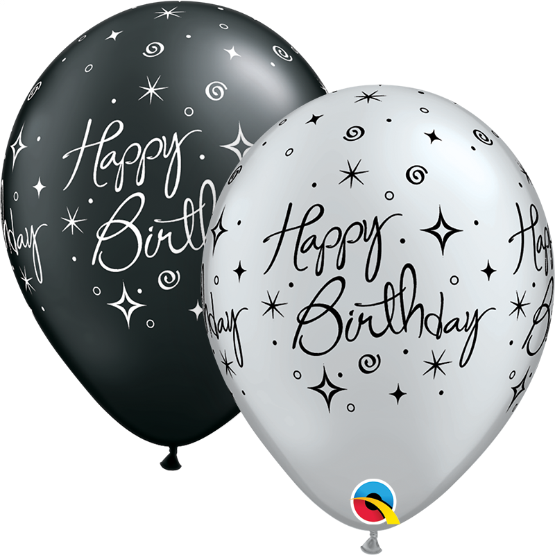 11 inch Birthday Elegant Sparkles & Swirls Qualatex 11 inch Birthday Elegant Sparkles & Swirls Qualatex