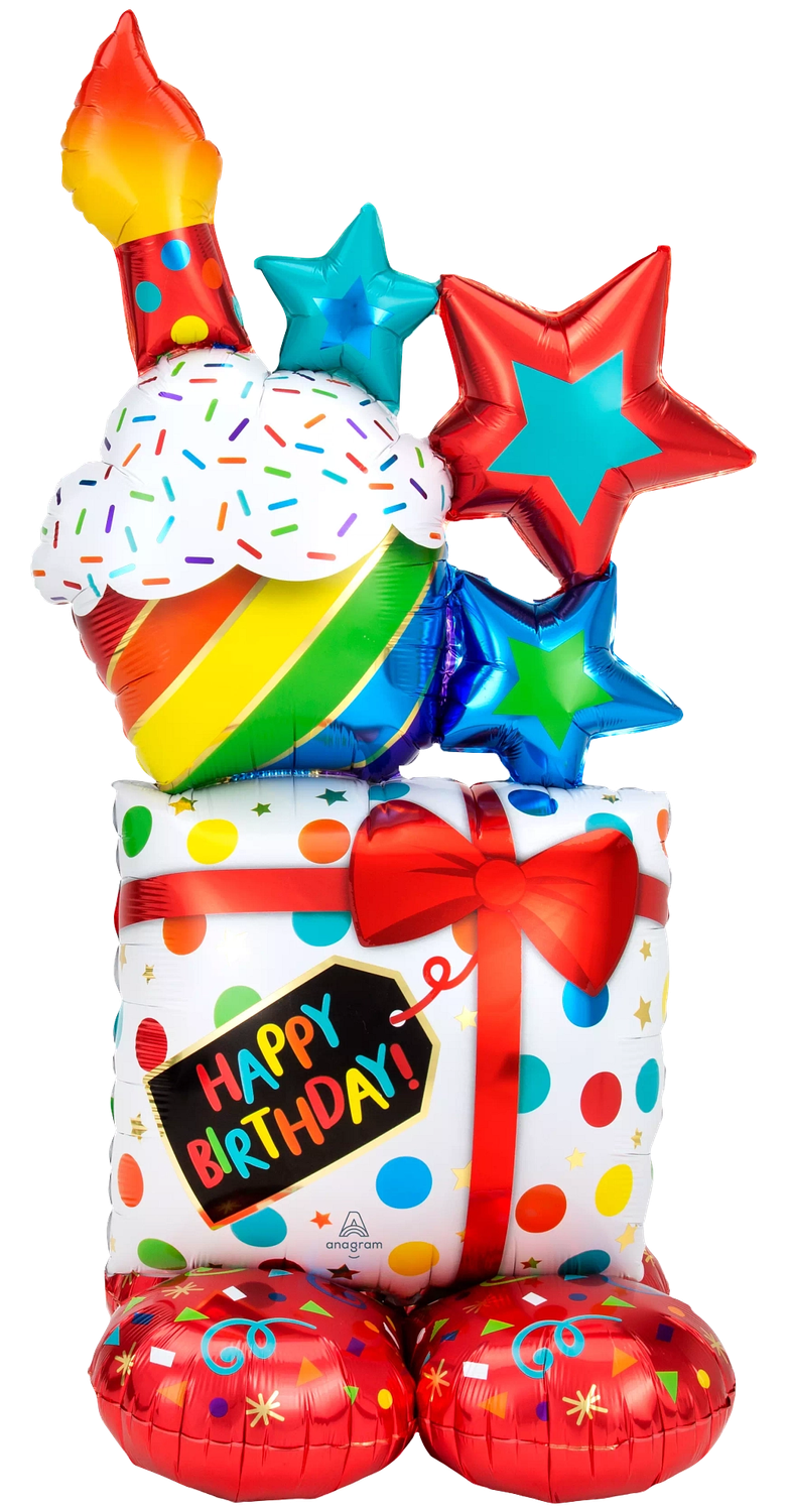 Airloonz Stacked Birthday Icons Foil Airloonz Stacked Birthday Icons Foil