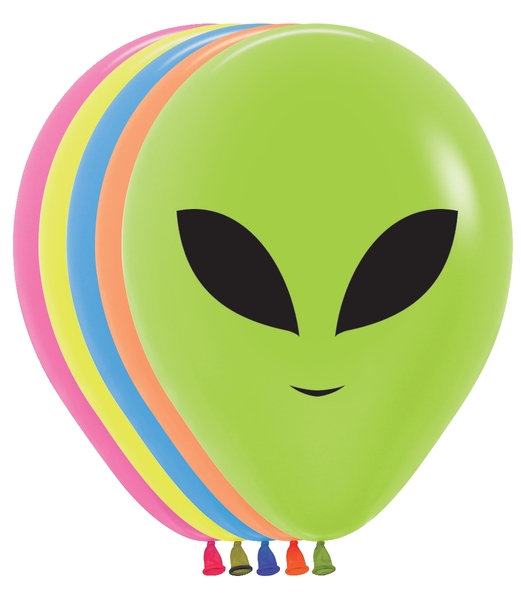 11 inch Neon Alien Printed Latex Sempertex 11 inch Neon Alien Printed Latex Sempertex