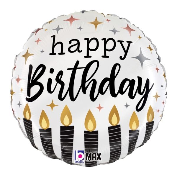 18 in Satin Metallic Birthday Candles Foil (5 Pack)