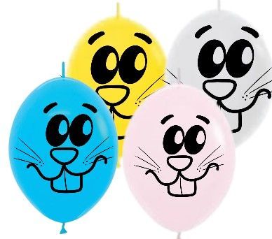 6 inch Bunny Face LINK by CoRinne Sparkles Smith - JK Exclusive Custom Printed Linking Latex (50 Count)