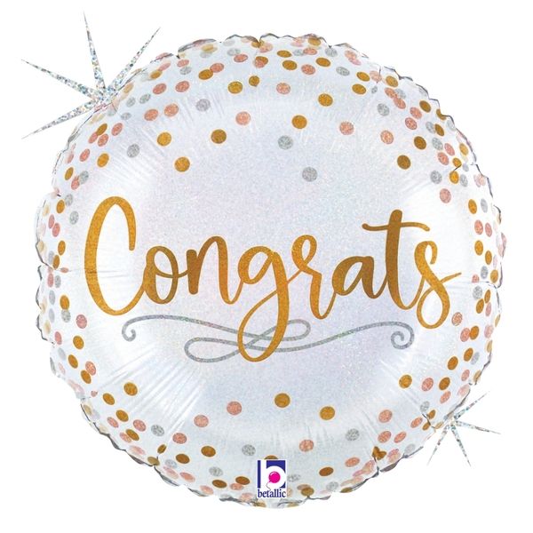 18 in Congrats Confetti Foil (5 Pack)
