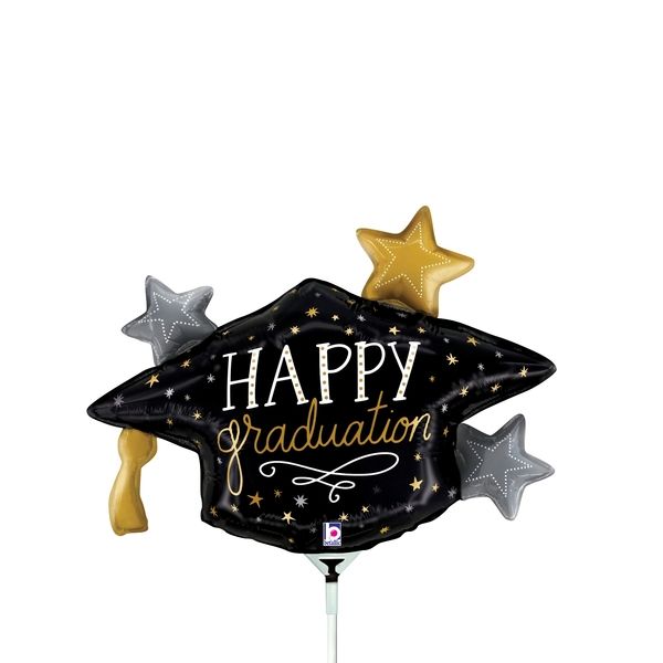 Mini Shape Satin Metallic Grad Hat Foil (5 Pack - FLAT)