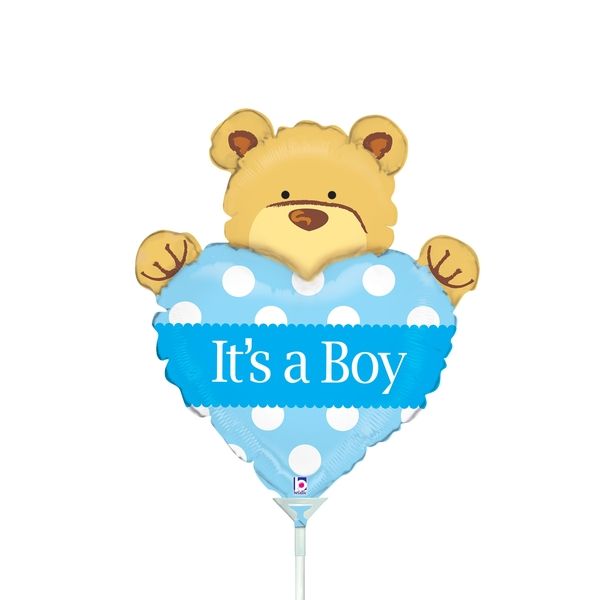 Mini Shape Big Heart Baby Boy Foil (5 Pack - FLAT)