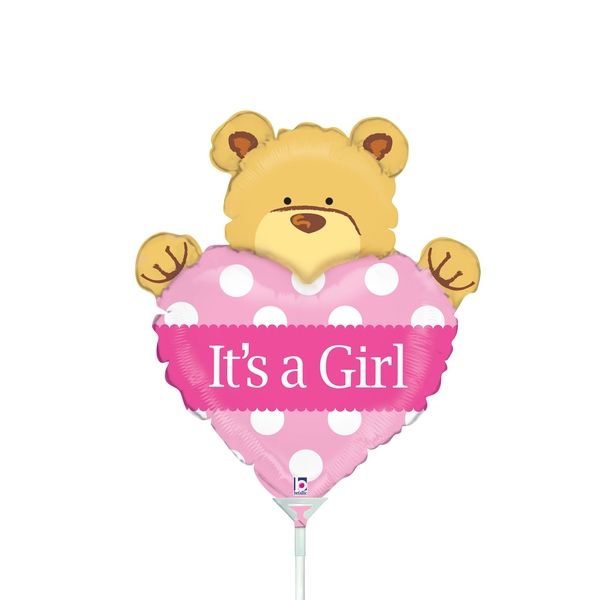 Mini Shape Big Heart Baby Girl Foil (5 Pack - FLAT)