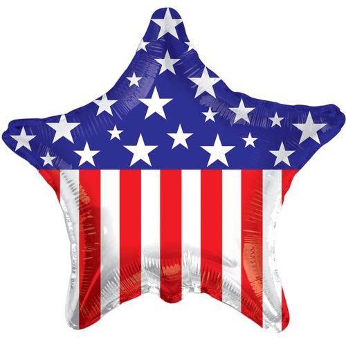 18 in Stars & Stripes  Foil (5 Pack - FLAT)