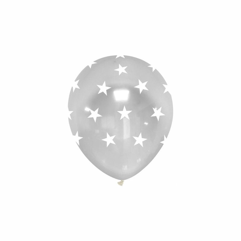5 inch Big Stars on Clear - JK Exclusive Custom Printed Latex