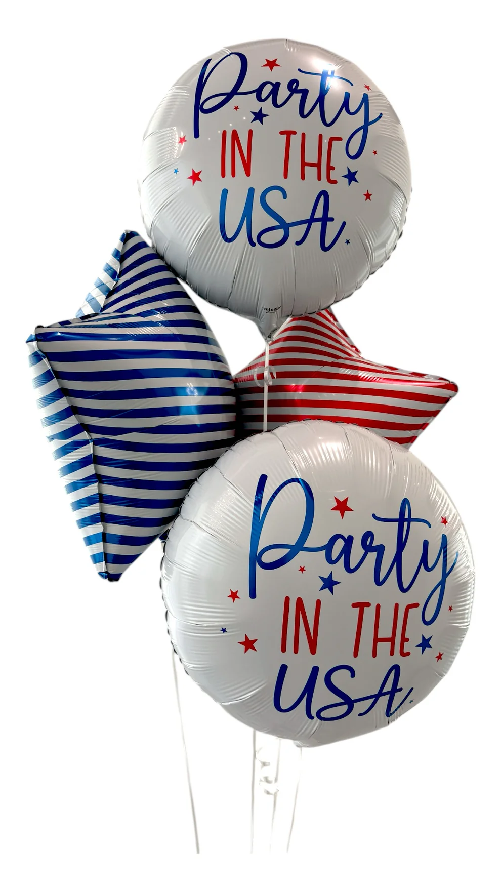 18 in Blue Stripe Star Foil (5 Pack - Packaged)