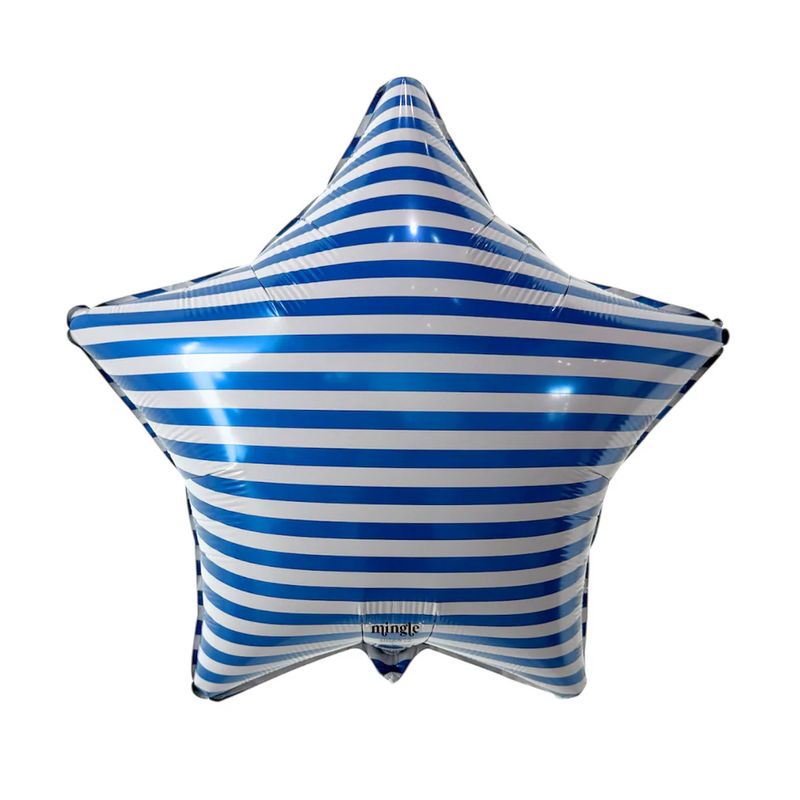 18 in Blue Stripe Star Foil (5 Pack - Packaged)