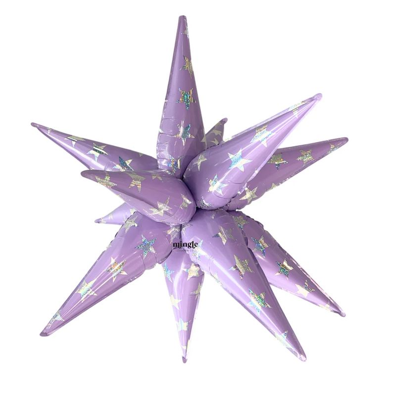 32 in Purple Sparkle Starburst Foil
