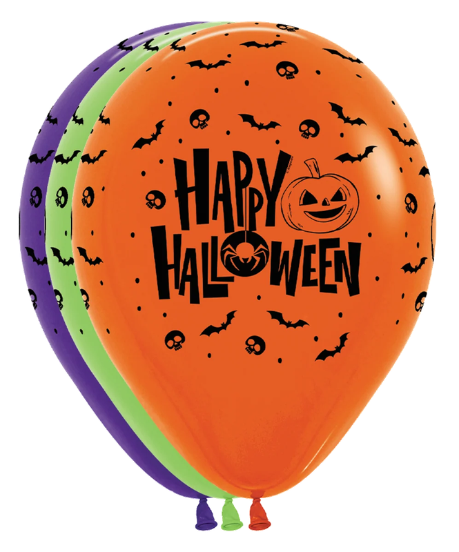 11 in Happy Halloween Night Print Assorted Sempertex