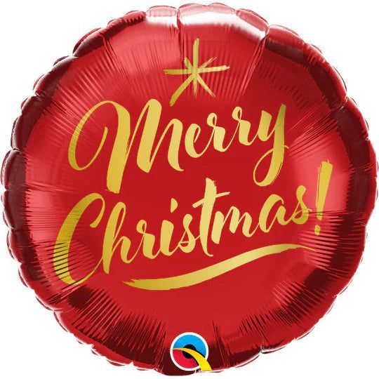 18 in Christmas Gold Script Red Foil (5 Pack - FLAT)