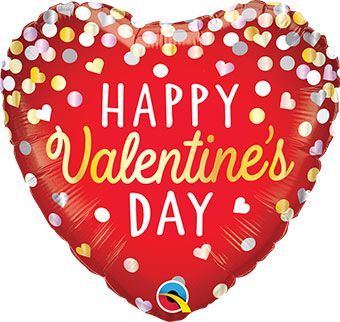 18 in Valentine's Confetti Red Foil (5 Pack)