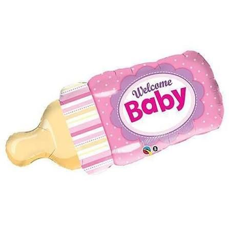 39" Baby Bottle Pink Jumbo Foil - FLAT
