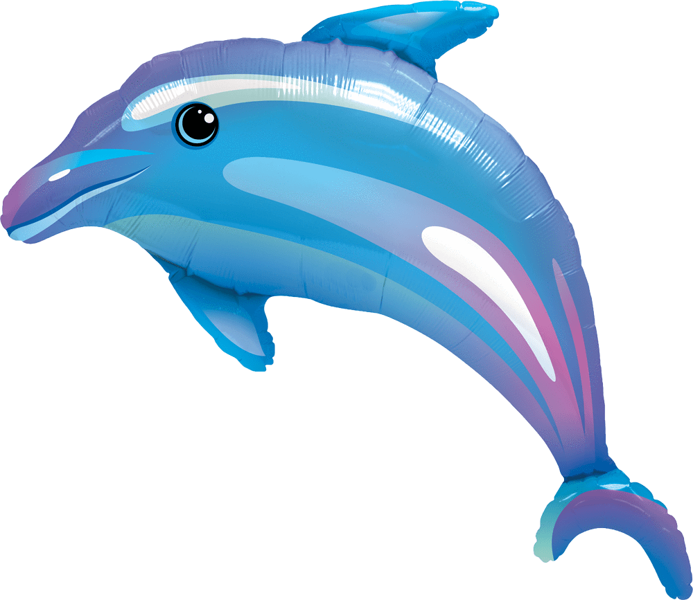 42 42" Delightful Dolphin Jumbo Foil - FLAT