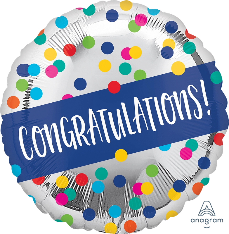 17 in Congratulations Silver Dots Foil (5 Pack)