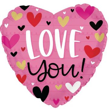 17 in Love You Pink with Hearts Foil (5 Pack - FLAT)