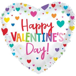 17 in Happy Valentine's Day Colorful Hearts Foil (5 Pack - FLAT) 17 in Happy Valentine's Day Colorful Hearts Foil (5 Pack - FLAT)