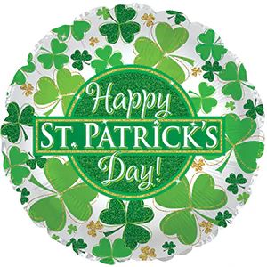17 in St. Patrick's Day Clover Foil (5 Pack - FLAT)