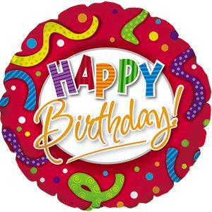 17 in Happy Birthday Stripes & Dots Foil (5 Pack - FLAT) 17 in Happy Birthday Stripes & Dots Foil (5 Pack - FLAT)