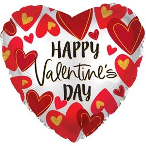 17 in Happy Valentine's Day Red Scattered Hearts Foil (5 Pack - FLAT) 17 in Happy Valentine's Day Red Scattered Hearts Foil (5 Pack - FLAT)