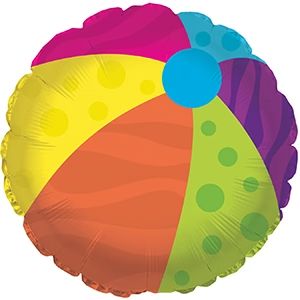 17 in Beach Ball Foil (5 Pack - FLAT)