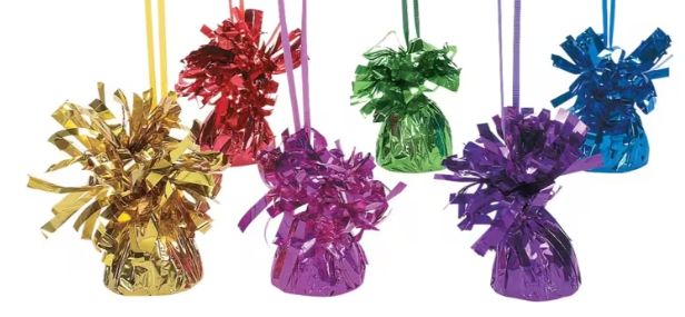 Assorted Multicolor Metallic Balloon Weights - 6oz