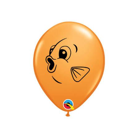 5 in Orange Fish Face Qualatex