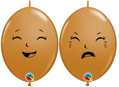 6 in Qlink Mocha Happy/Sad Baby Qualatex