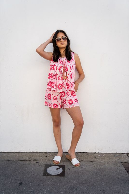 DA0126 SET SHORTS PINK