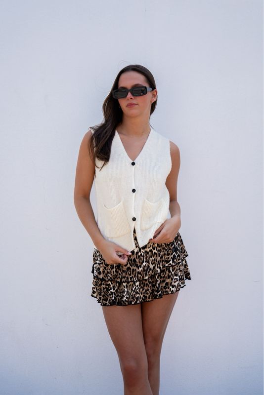 Cream Button Vest