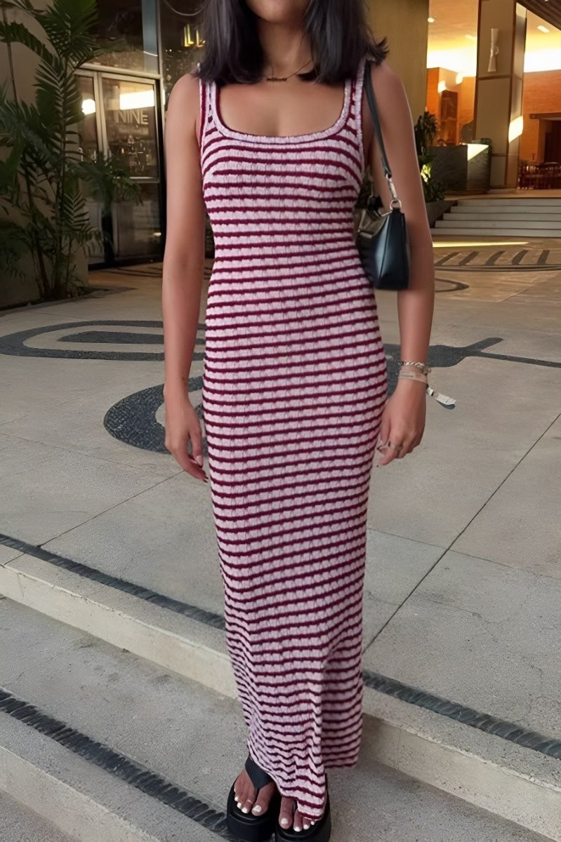 AA0278 RED MAXI DRESS