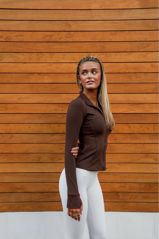Brown Zip Up Athletic Jacket