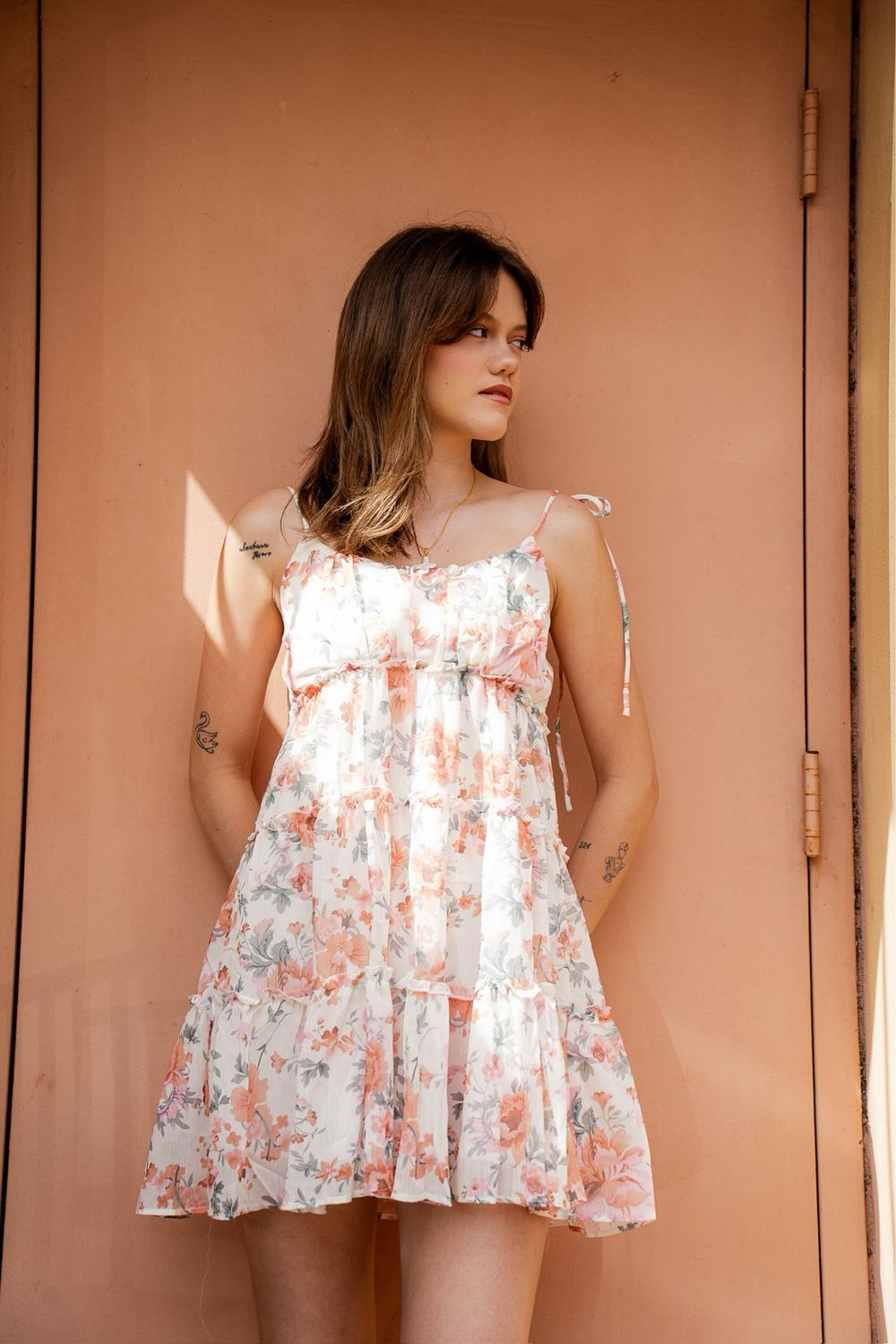Delicate Floral Spring Mini Dress