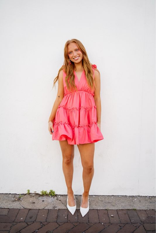 Pink Tiered Mini Dress