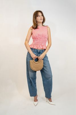 Red Picnic Scrunch Tank