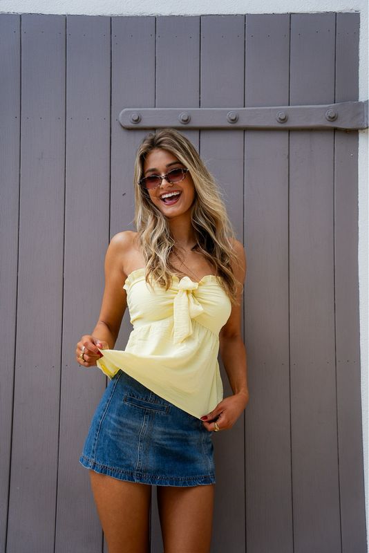 Strapless Ruffle Flowy Top