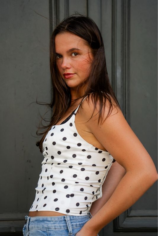 Polka Dot Lace Tank Top