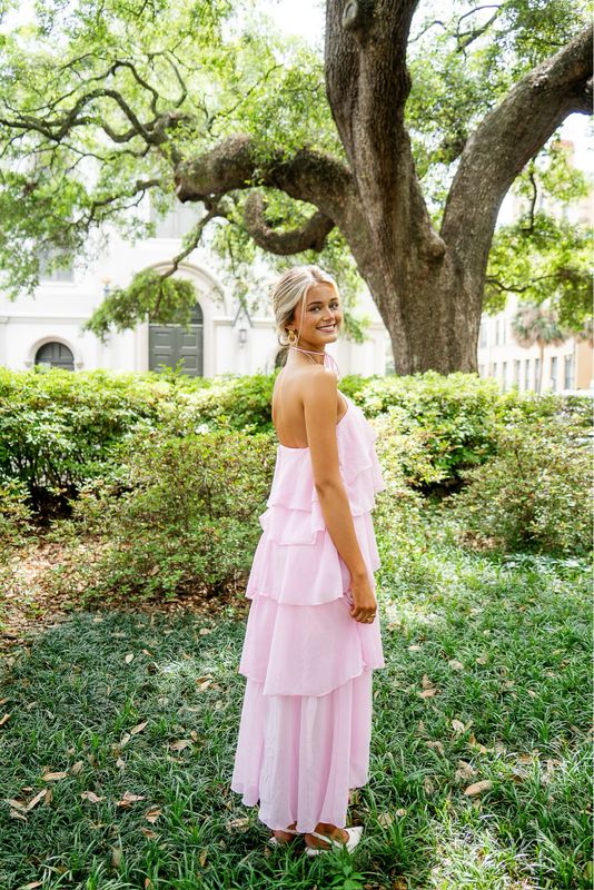 High Neck Tiered Maxi Dress