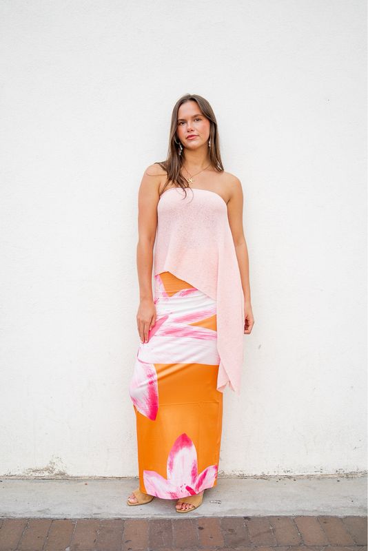 Orange Fitted Maxi Dress