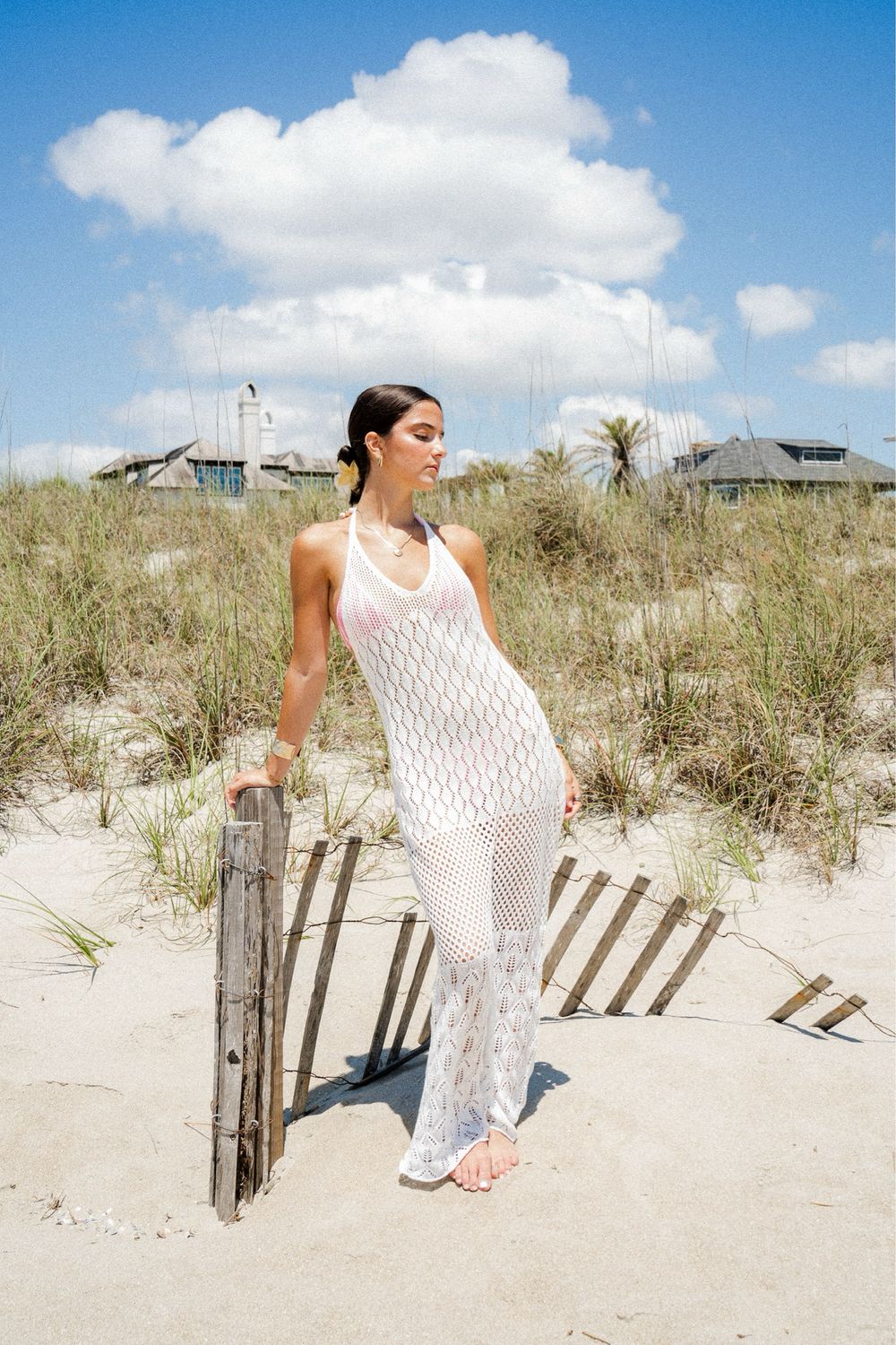 White Knit Maxi Cover Up