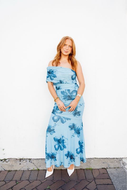 Blue Floral Maxi Dress