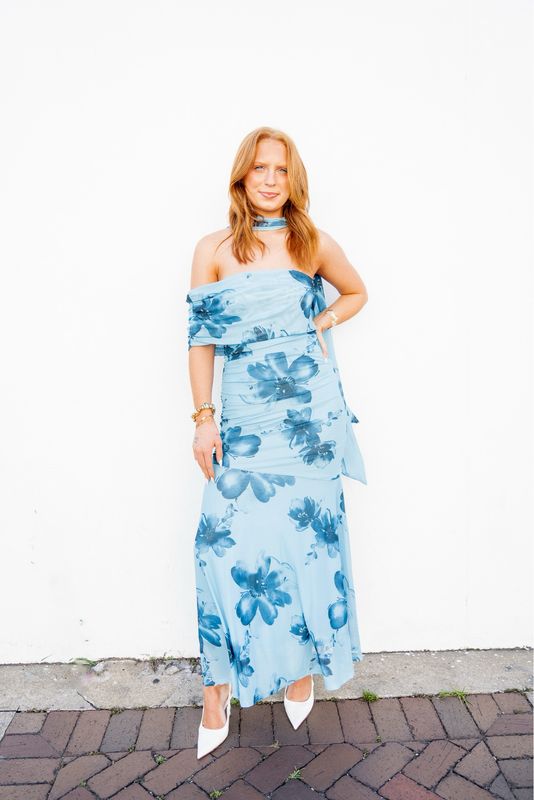 Blue Floral Maxi Dress