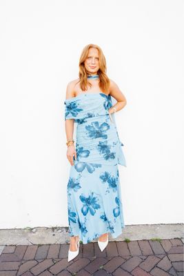 Blue Floral Maxi Dress