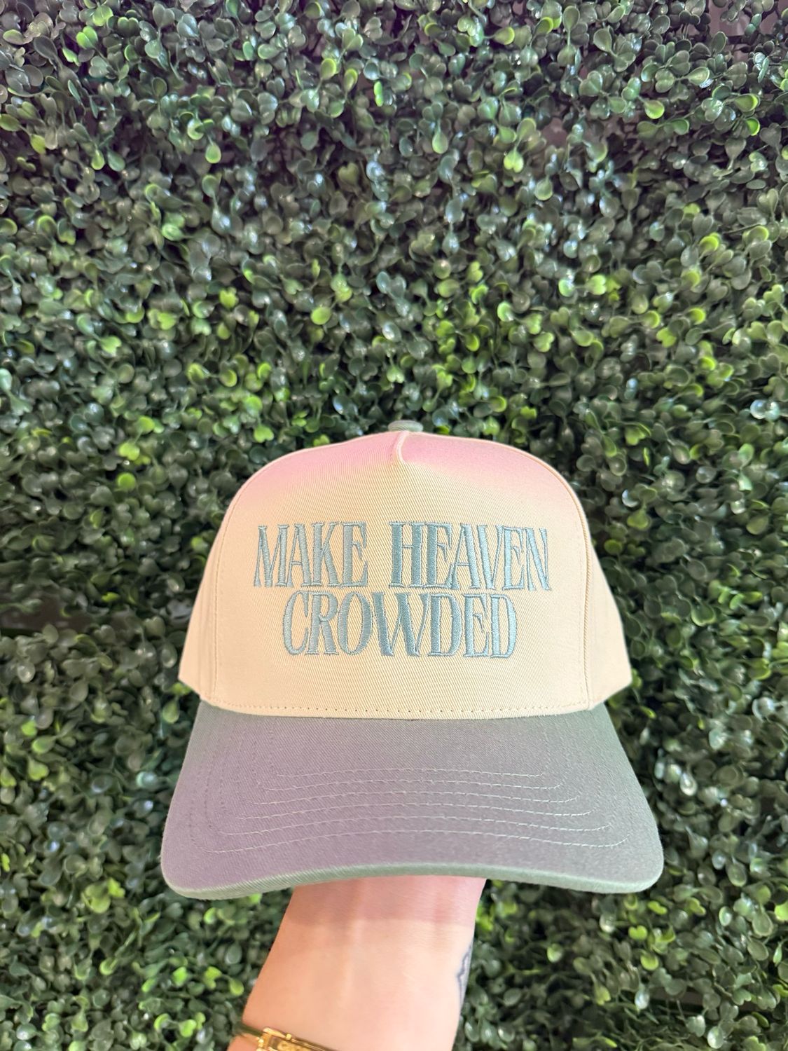 Make Heaven Crowded Hat Green