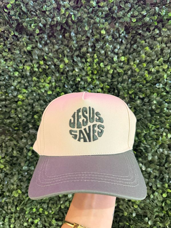 Jesus Saves Hat Green