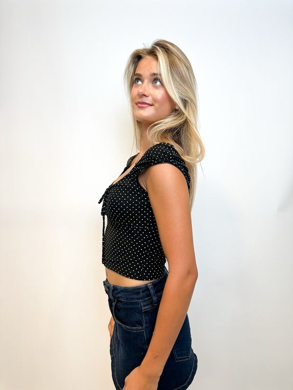 Black Polka Dot Top