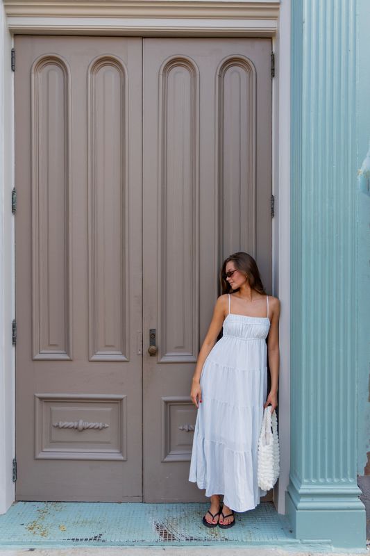 Denim Striped Maxi Dress