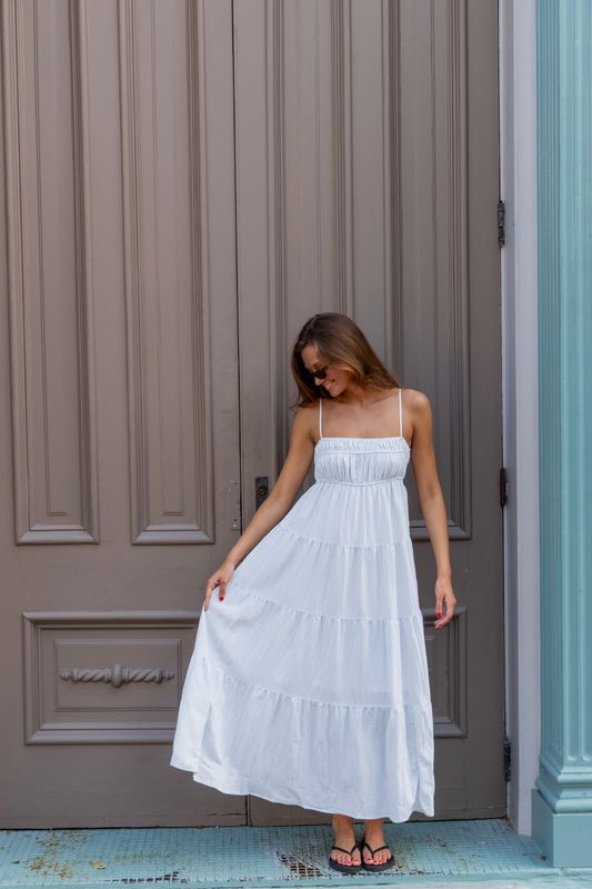 Denim Striped Maxi Dress